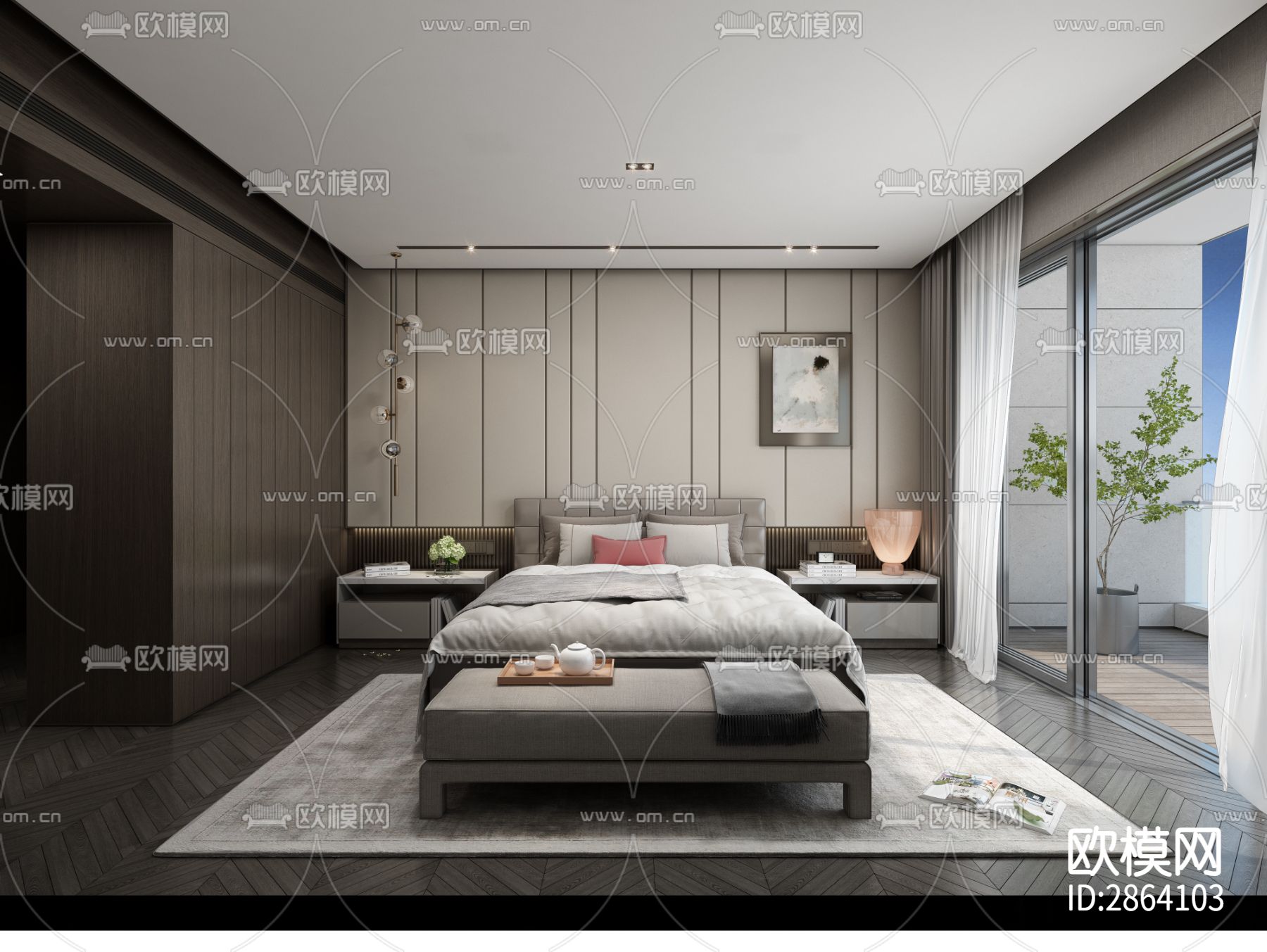 家装平层cad施工图下载（渲染图8）