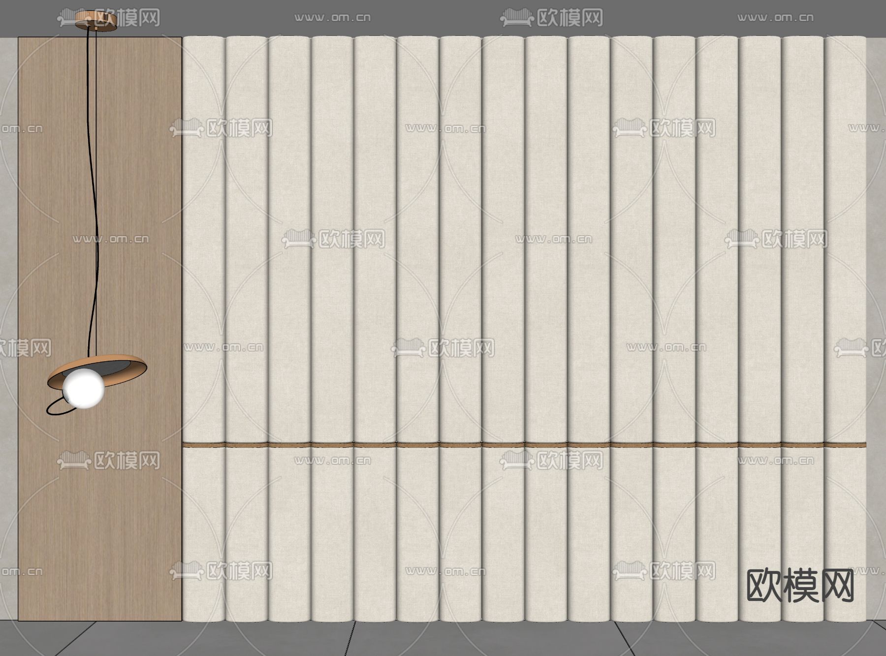 床头软包 背景墙su模型