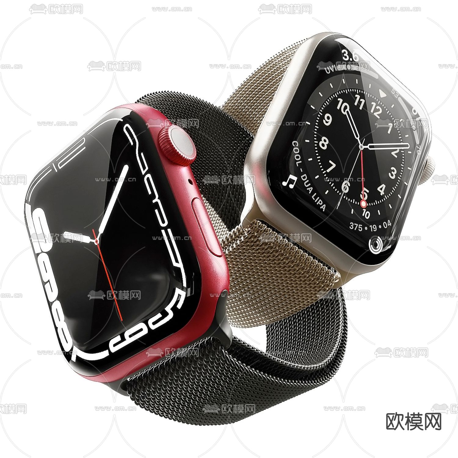 苹果series7手表su模型下载（渲染图1）