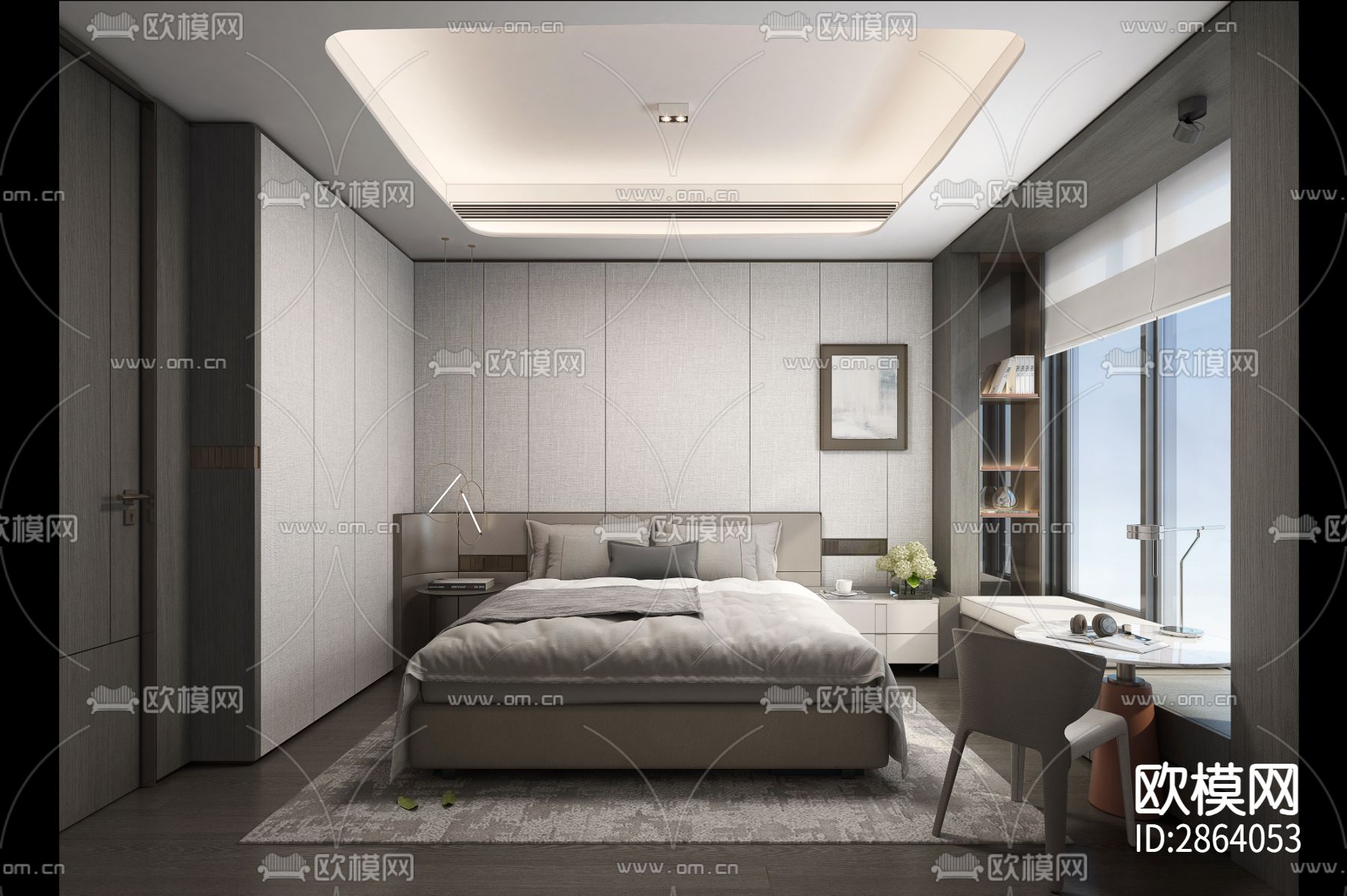 家装平层cad施工图下载（渲染图3）