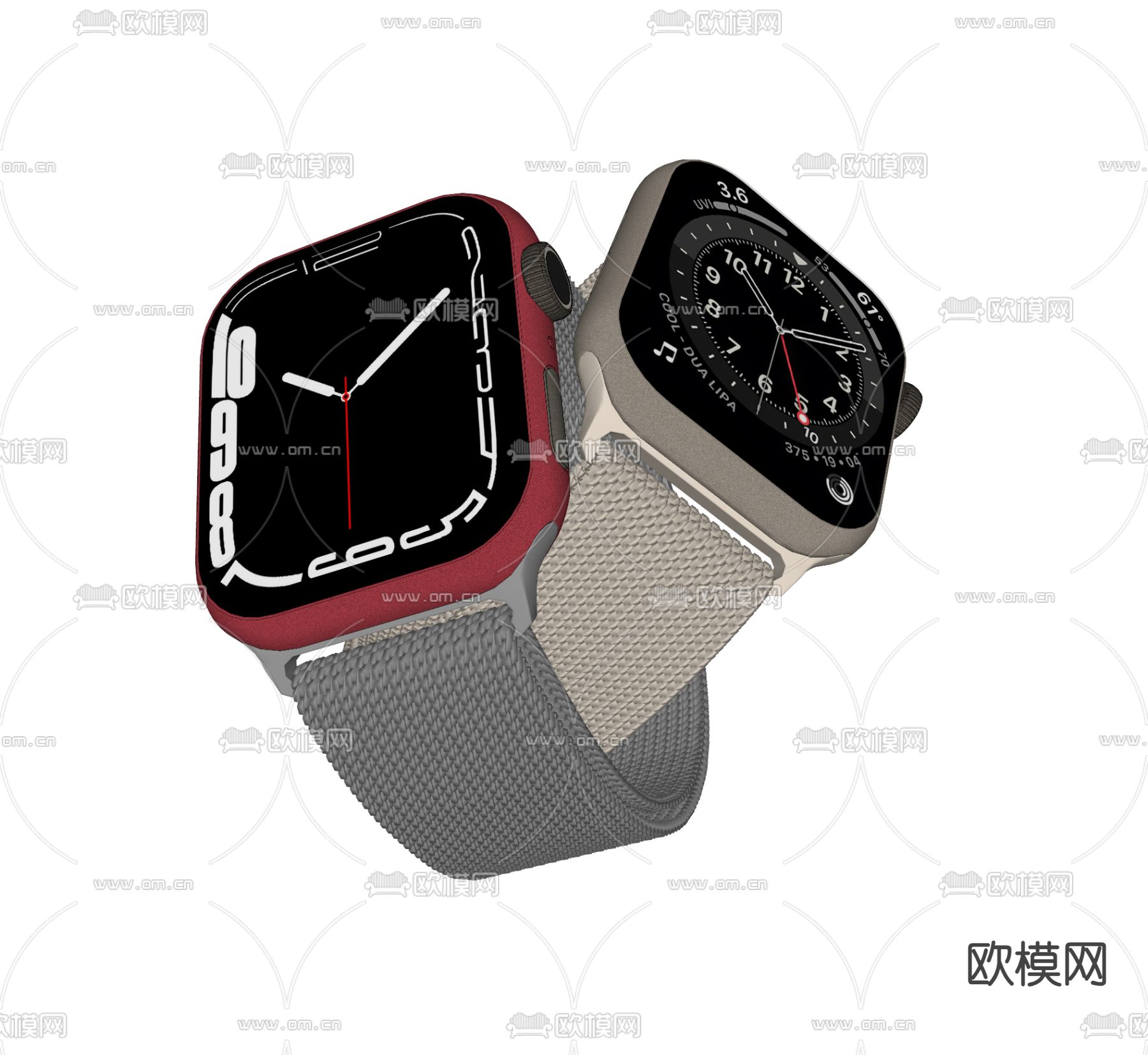 苹果series7手表su模型下载（渲染图2）