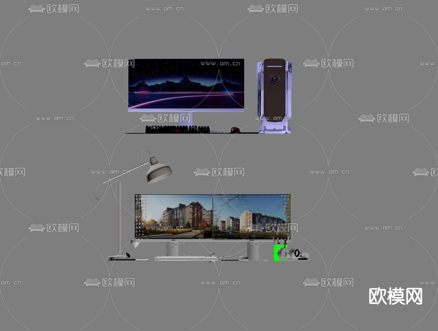 电脑显示屏su模型下载（渲染图2）