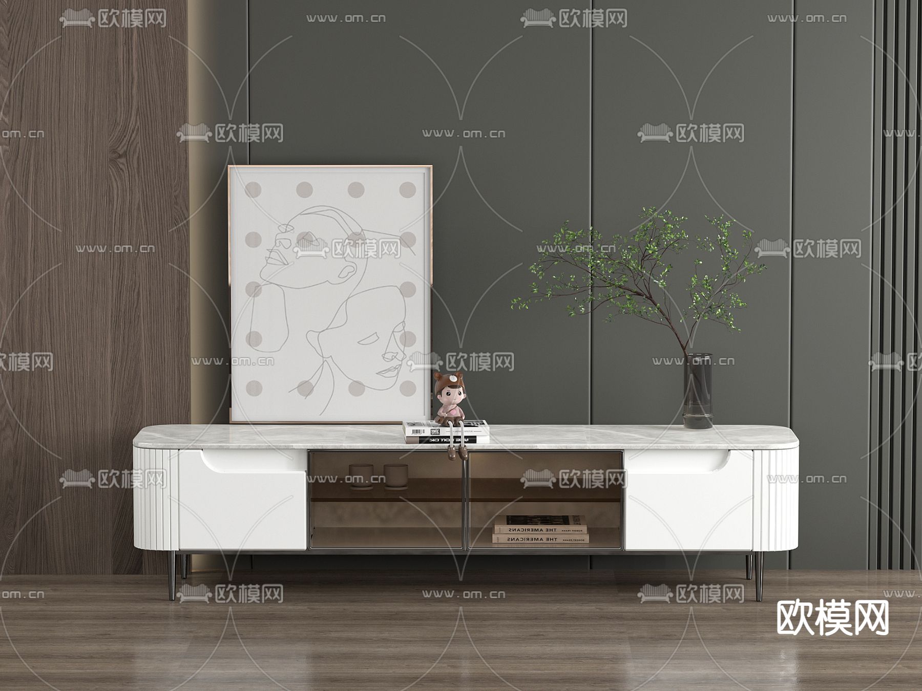 电视柜3d模型下载