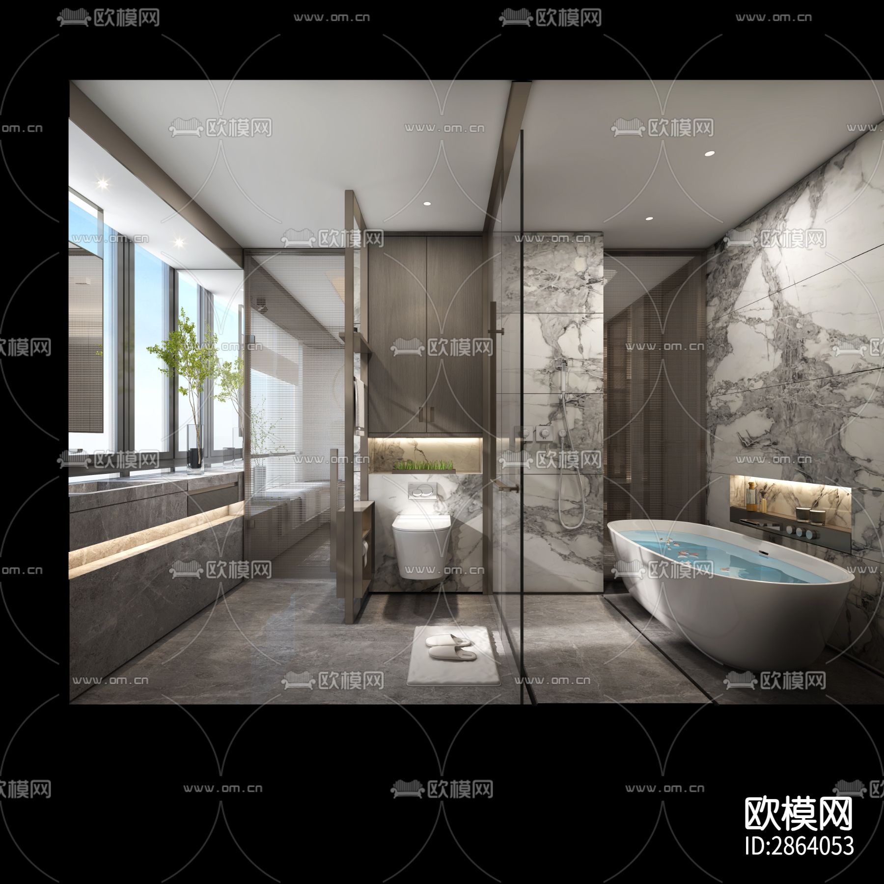 家装平层cad施工图下载（渲染图7）