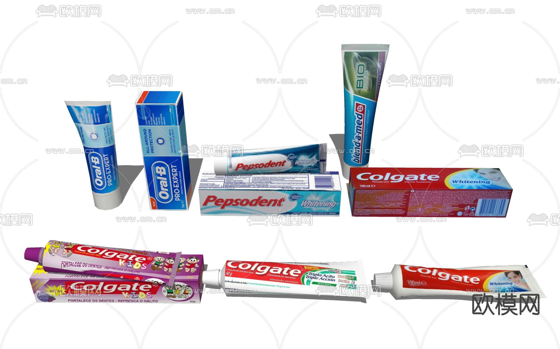 洗漱牙膏su模型下载（渲染图1）