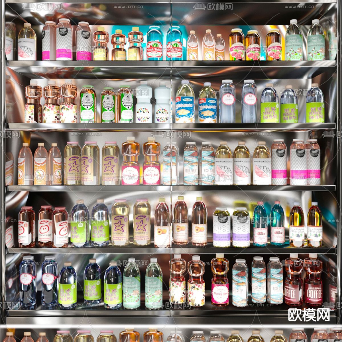 苏打水 饮料柜su模型下载（渲染图1）