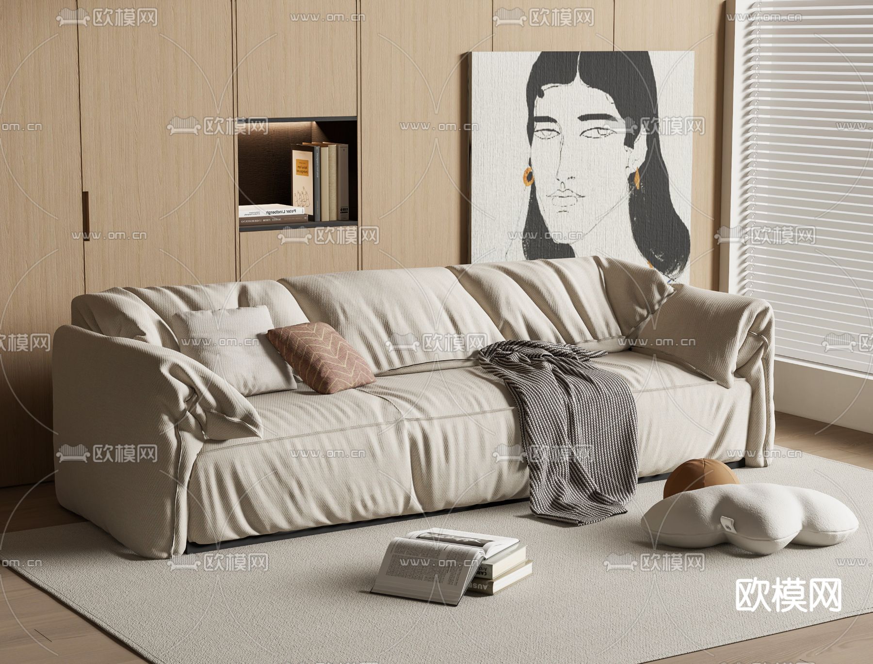 Baxter 多人沙发 软体沙发3d模型下载