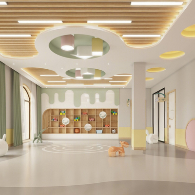  现代幼儿园教室su模型 