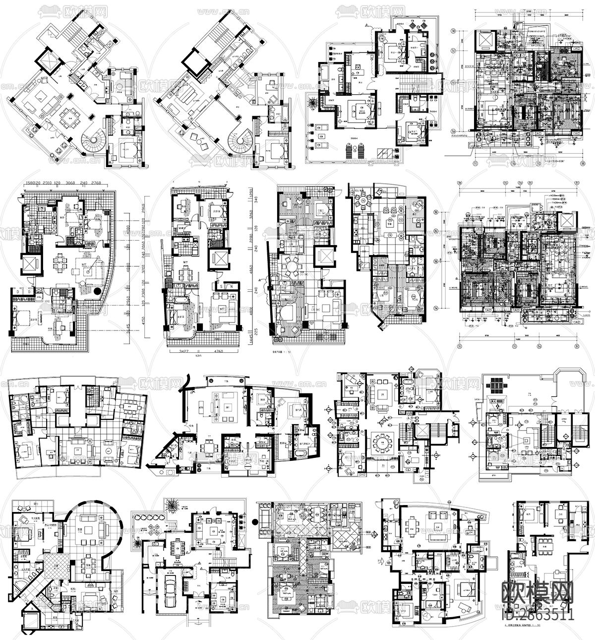 别墅cad施工图下载（渲染图6）