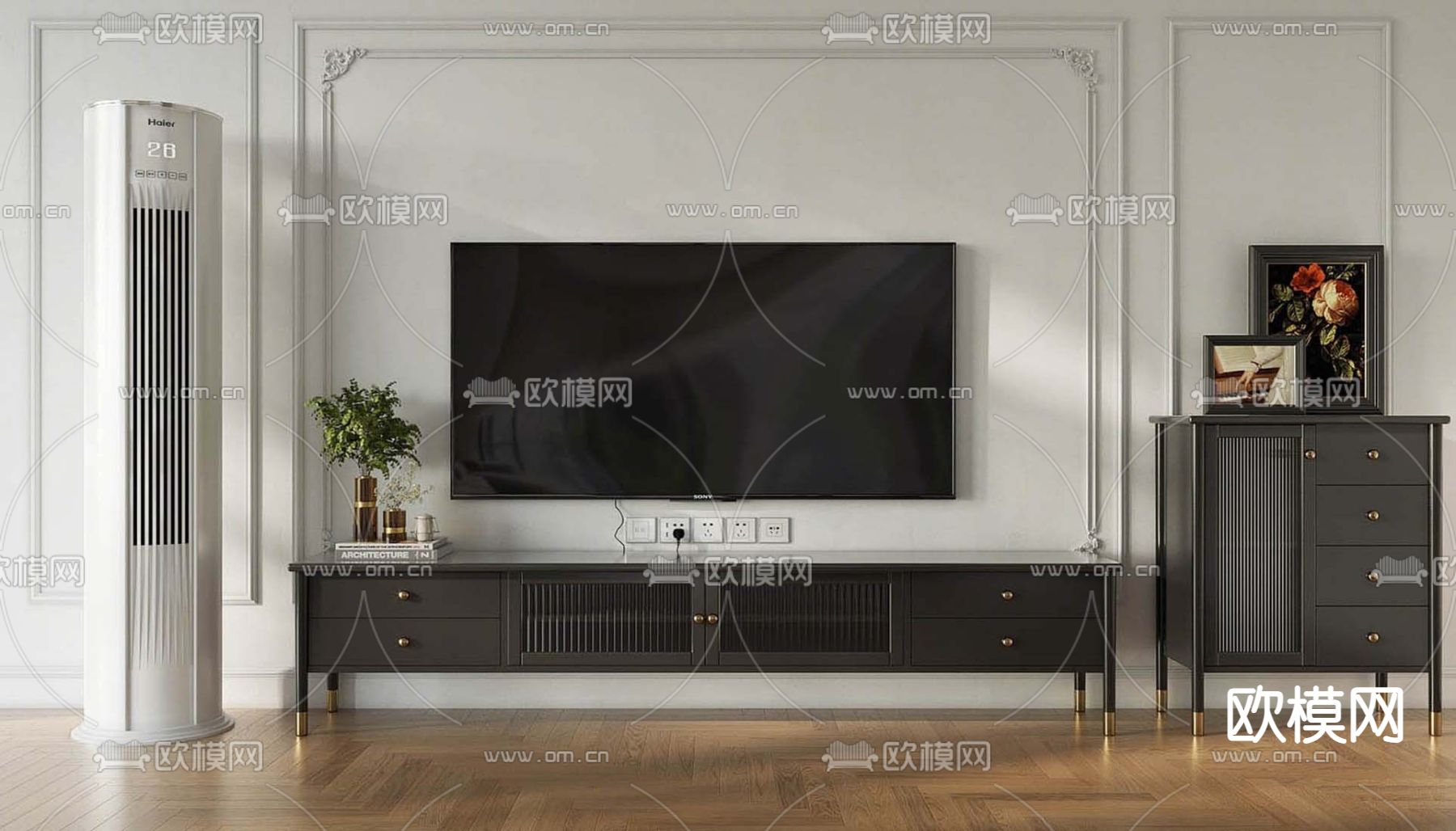 现代电视柜 边柜su模型下载_ID14290395_sketchup模型下载-欧模网