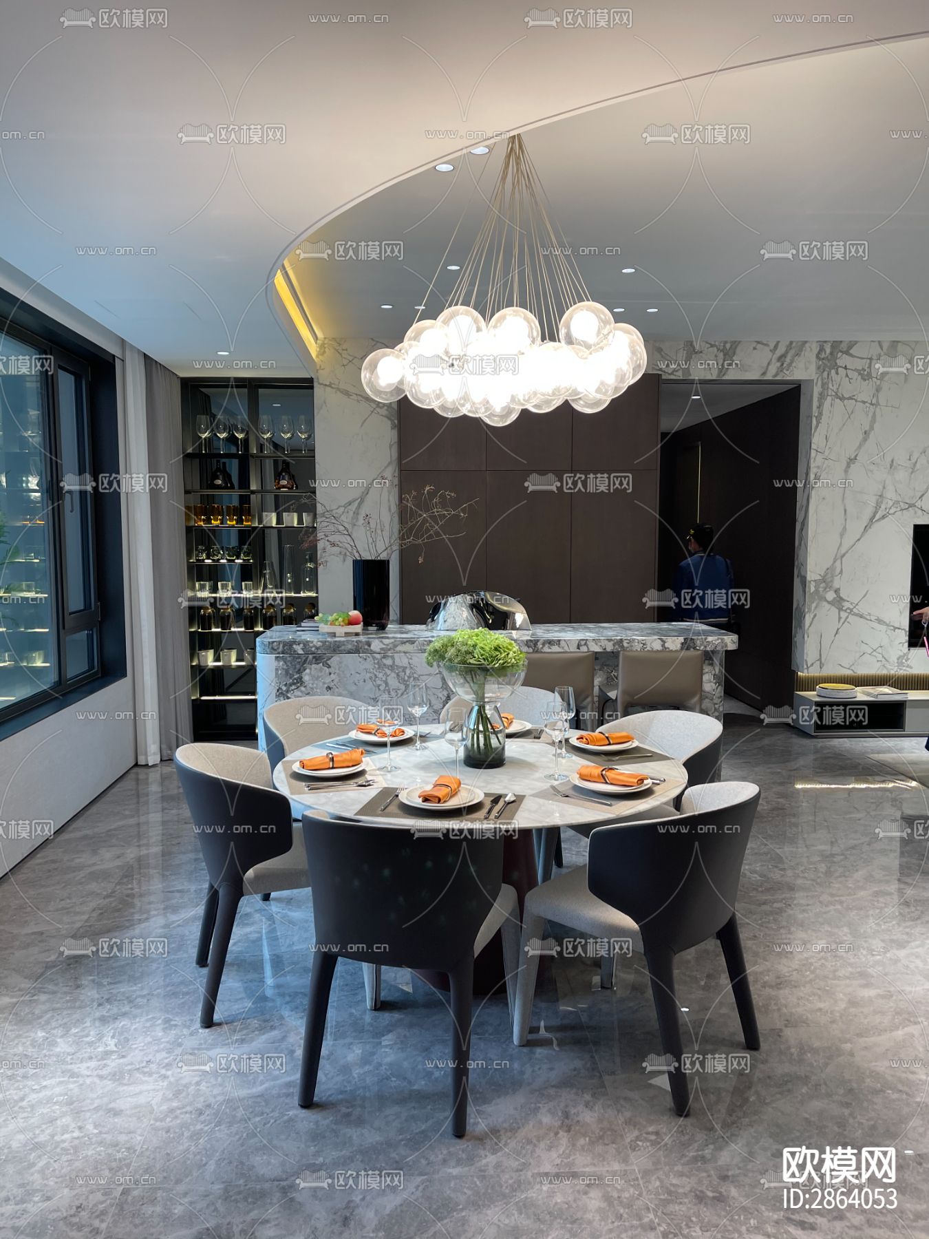 家装平层cad施工图下载（渲染图10）