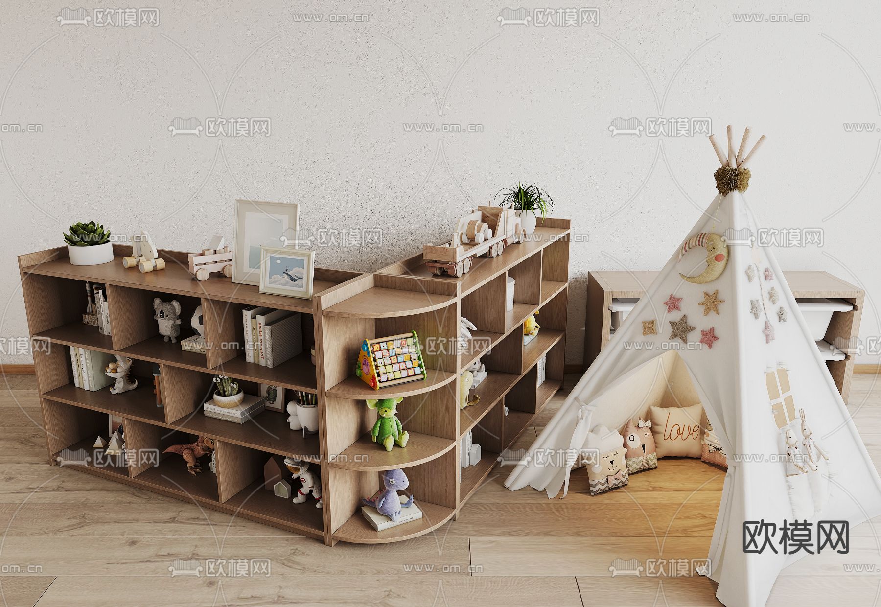 儿童柜 玩具柜 储物柜3d模型下载