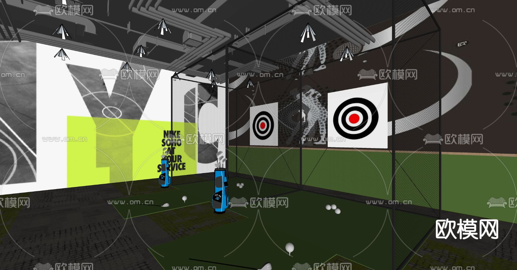 高尔夫打击笼su模型下载（渲染图2）