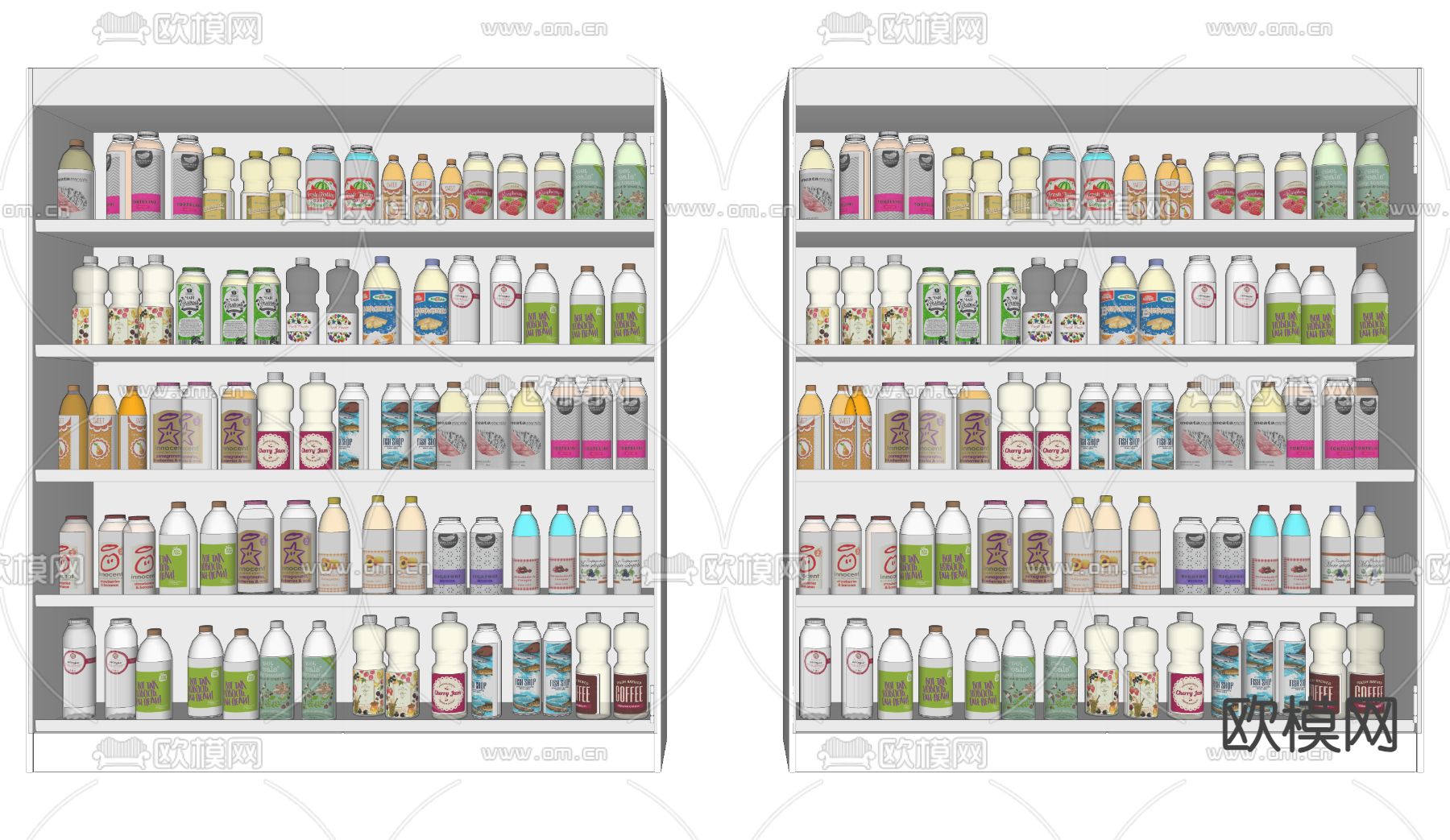 苏打水 饮料柜su模型下载（渲染图2）