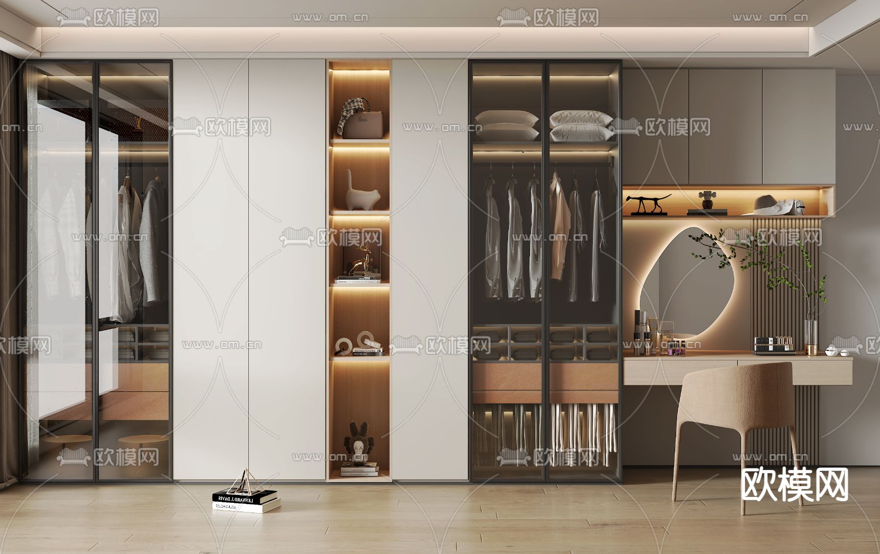 现代衣柜 梳妆台3d模型下载