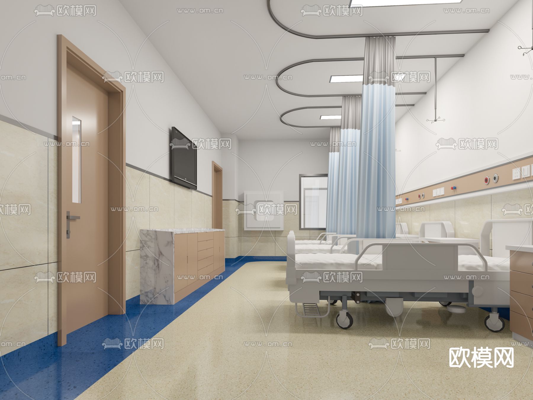 医院 病房3d模型下载
