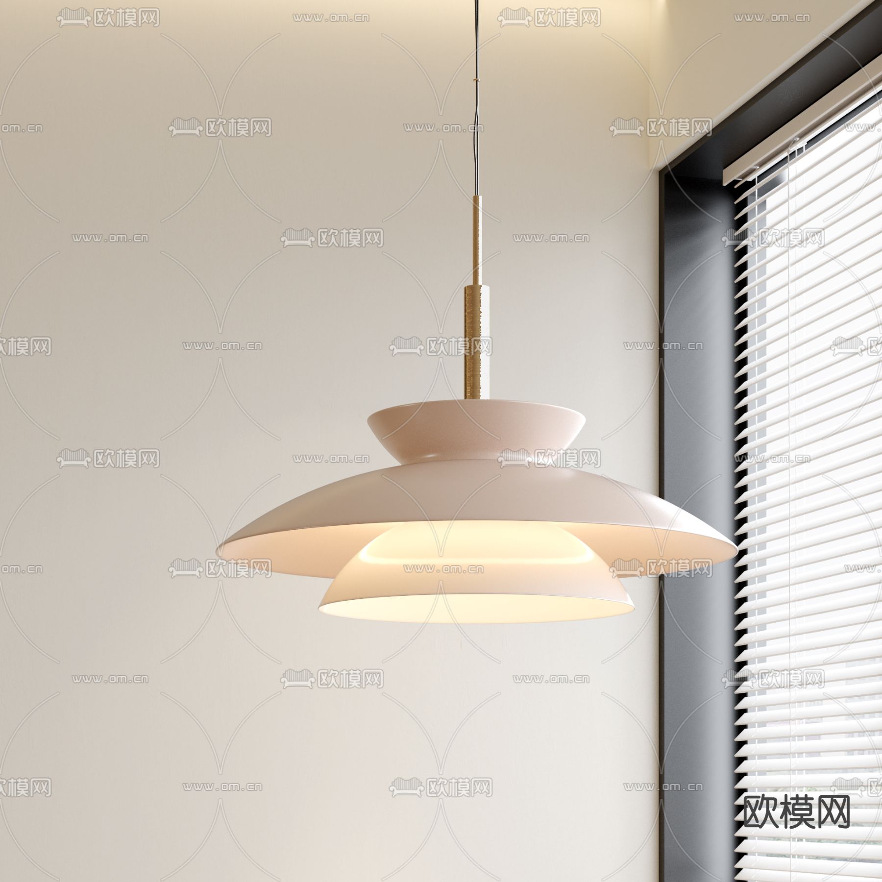 奶油风吊灯 时尚小吊灯3d模型下载