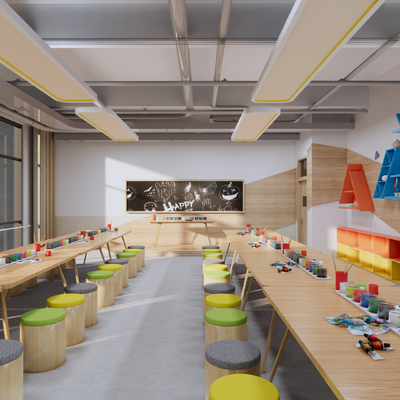  现代美术室su模型 