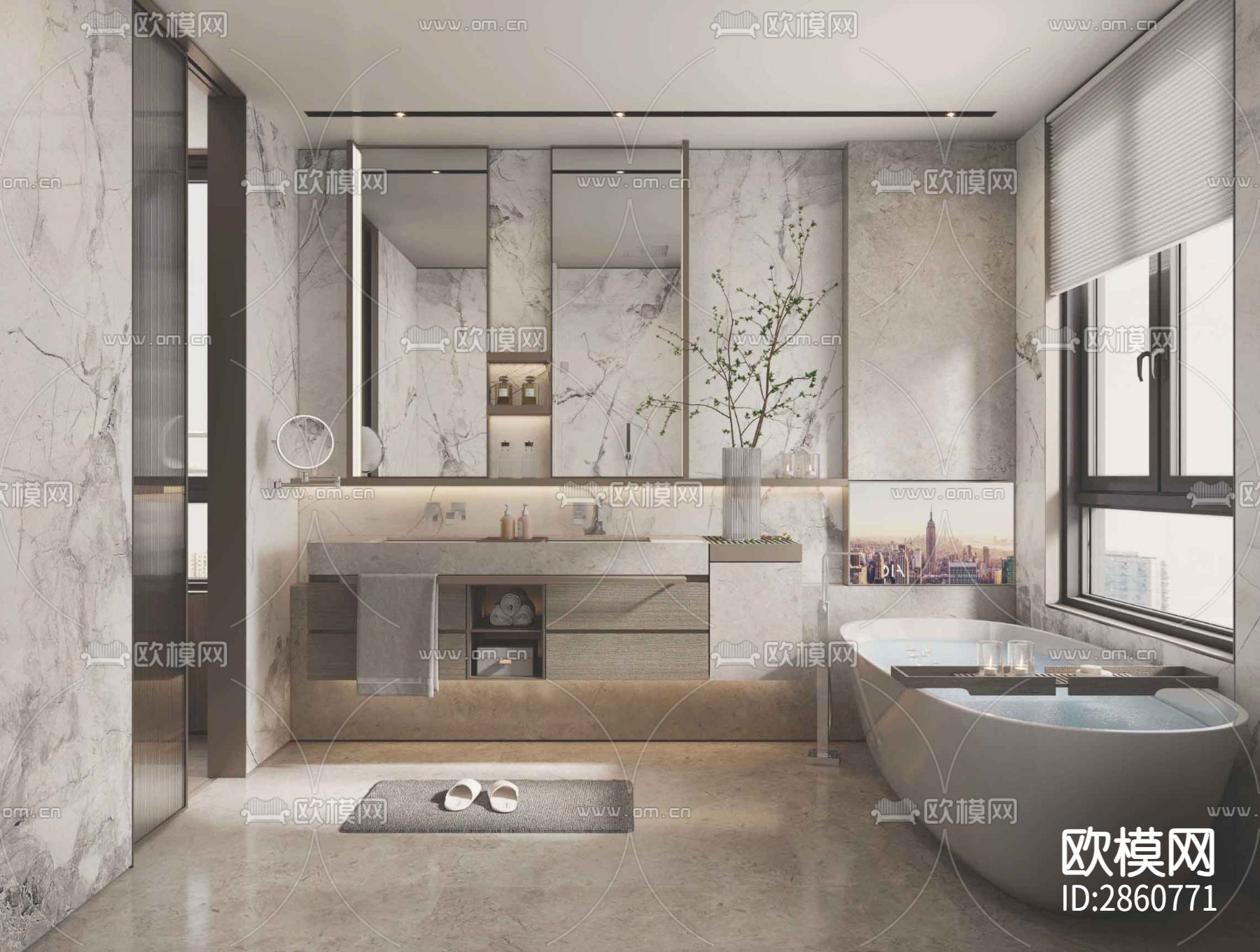 四层叠墅cad施工图下载（渲染图8）