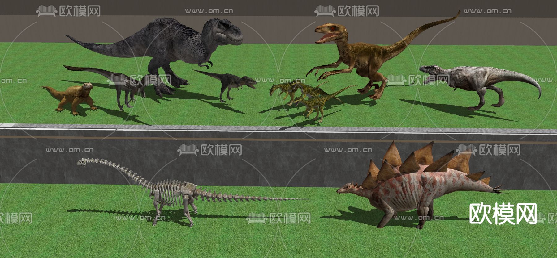恐龙 霸王龙 梁龙su模型下载（渲染图2）
