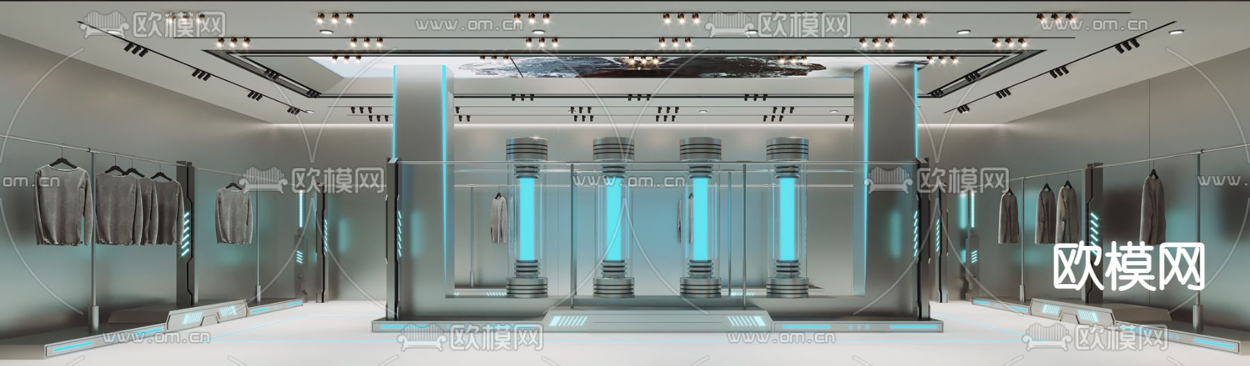 工业风服装店3d模型下载（渲染图3）