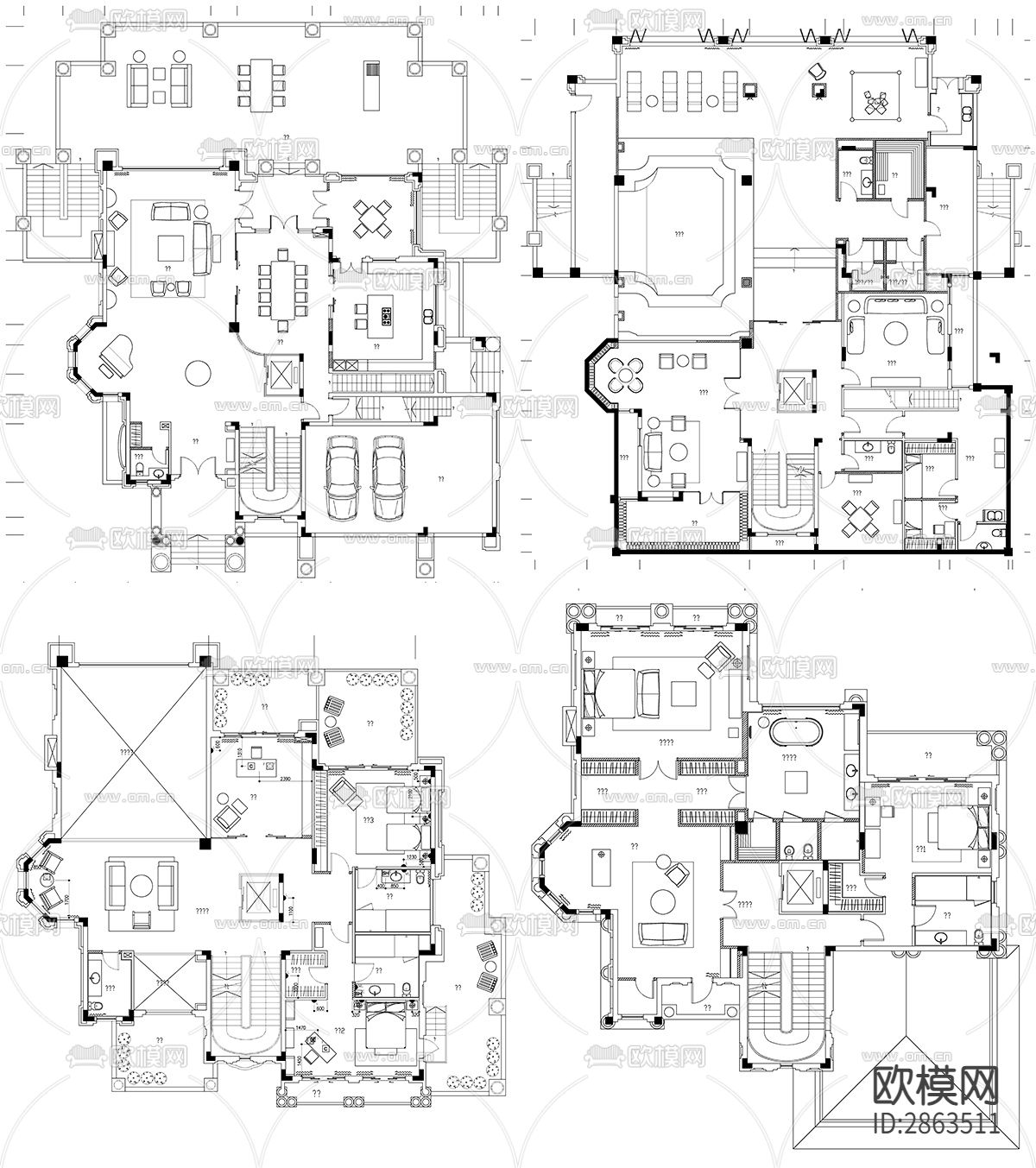 别墅cad施工图下载（渲染图5）