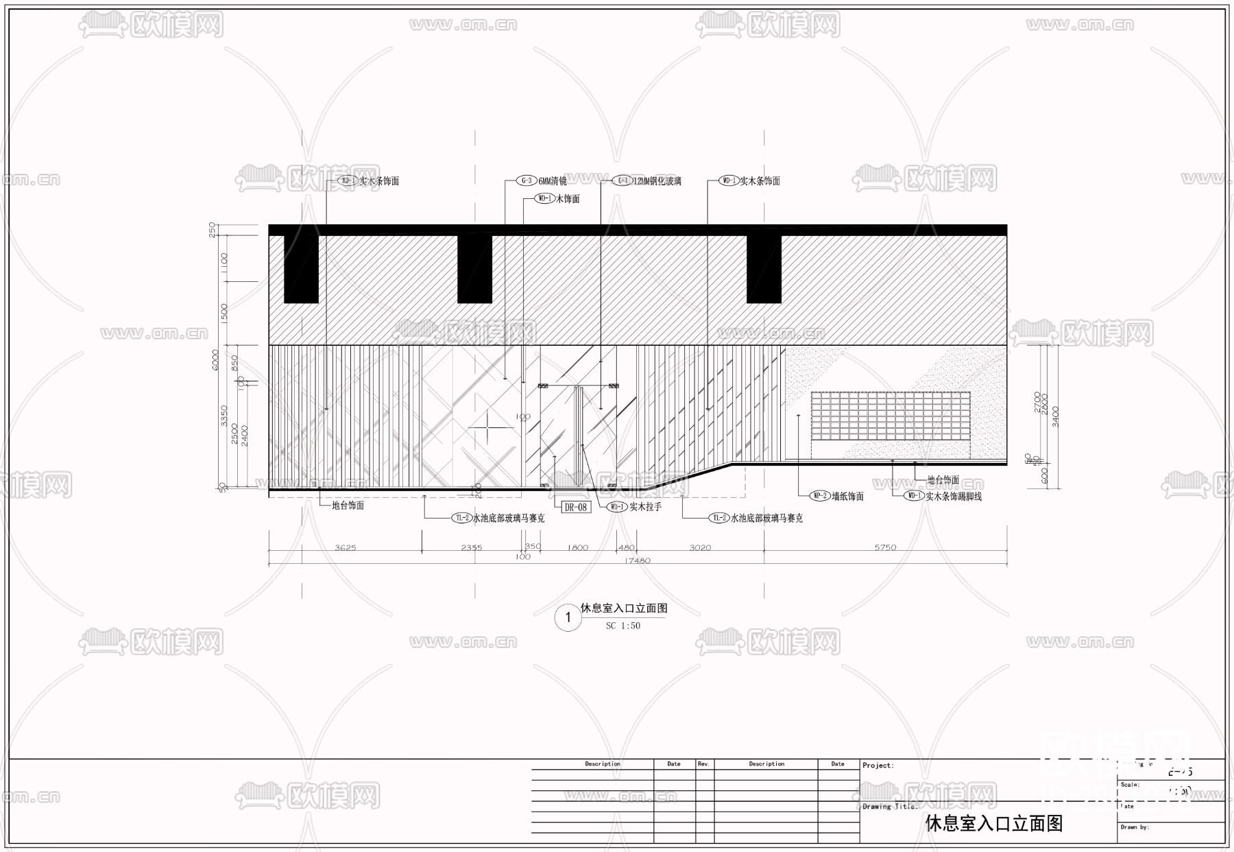 1600㎡健身 桑拿 休闲 综合性会所cad施工图下载（渲染图1）