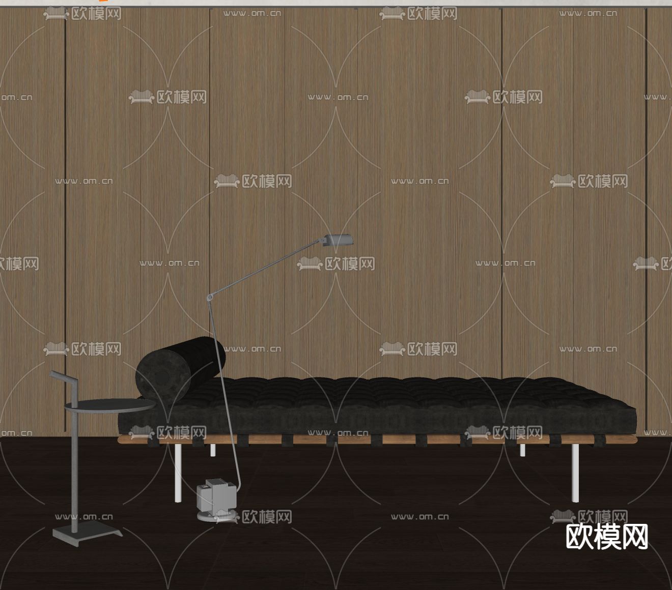 沙发榻 贵妃椅su模型下载（渲染图2）