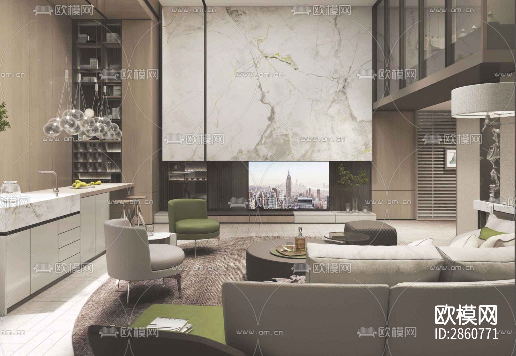 四层叠墅cad施工图下载（渲染图10）