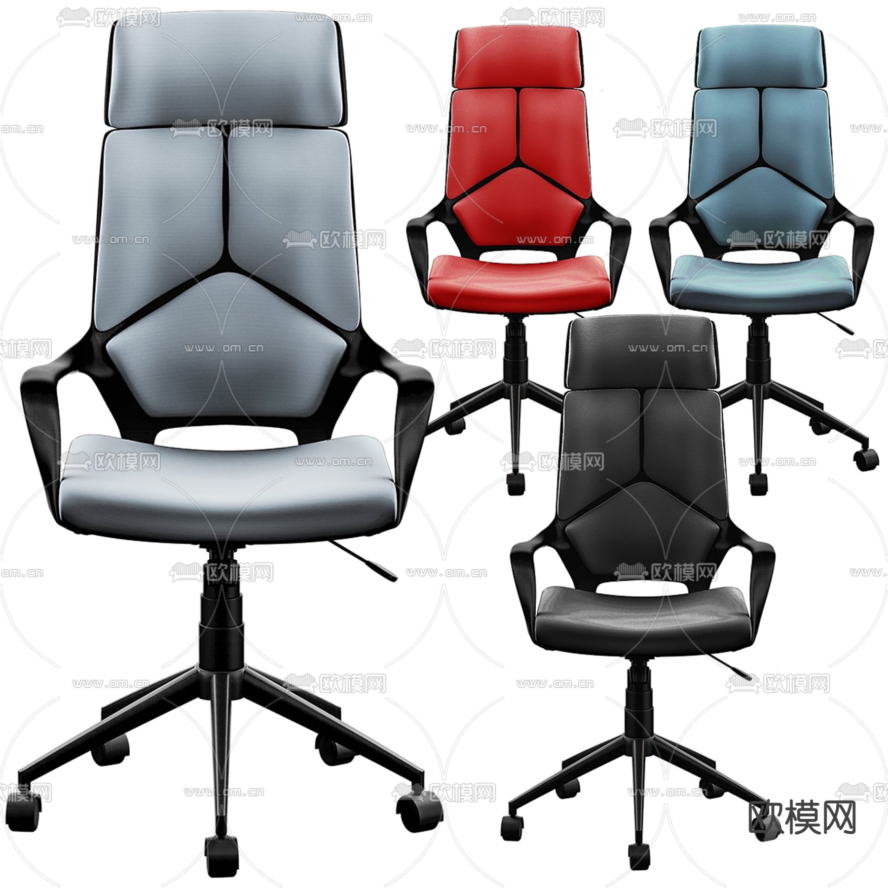 办公椅 大班椅 老板椅3d模型下载（渲染图1）