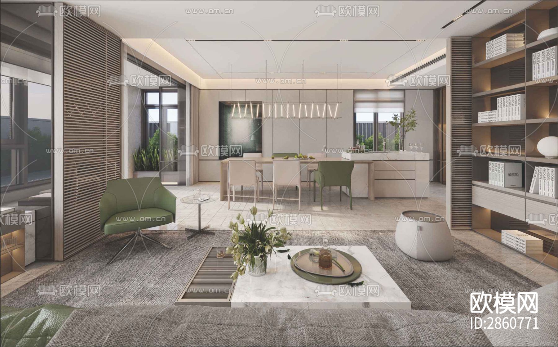 四层叠墅cad施工图下载（渲染图7）