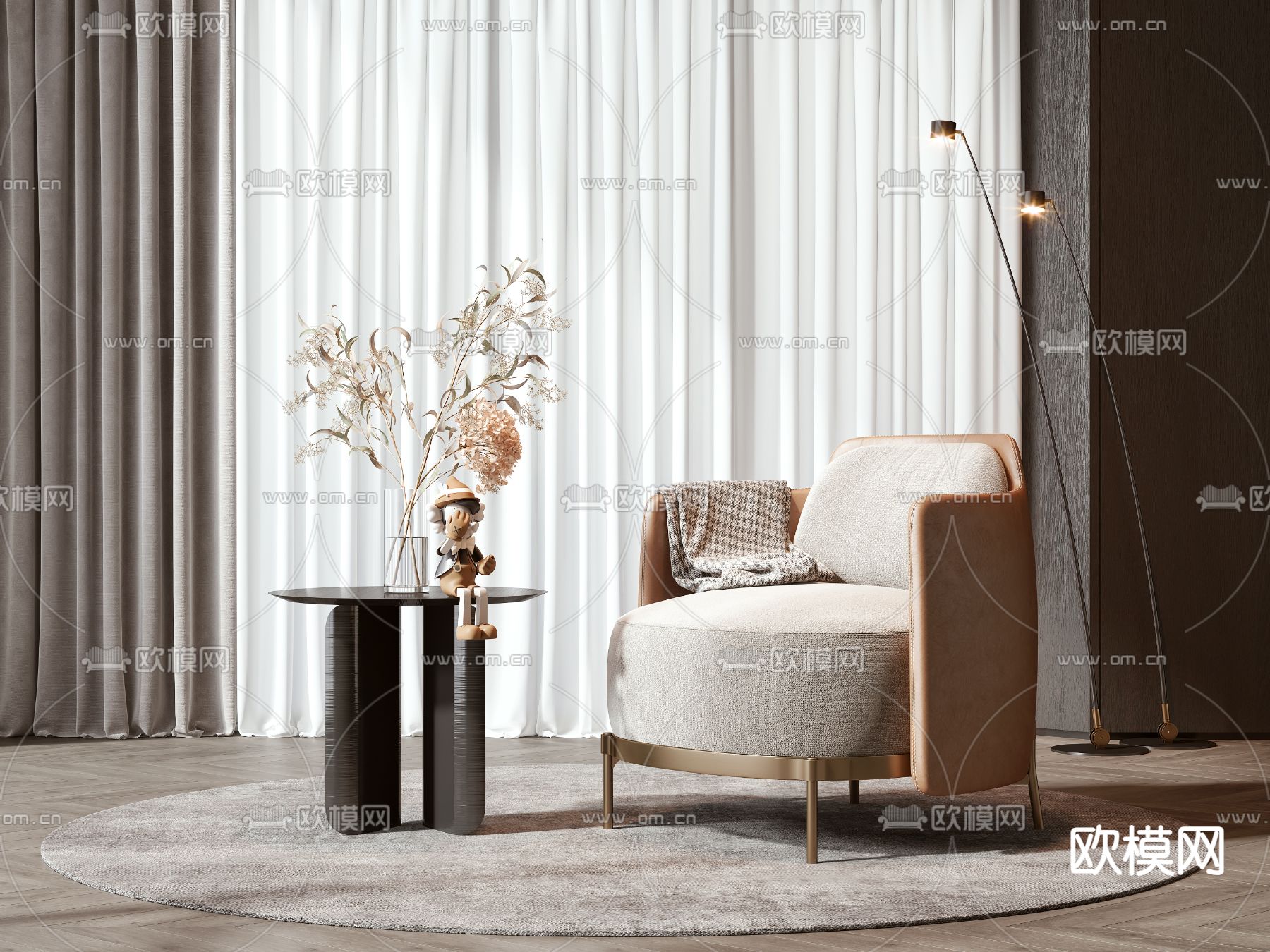 单人沙发3d模型下载