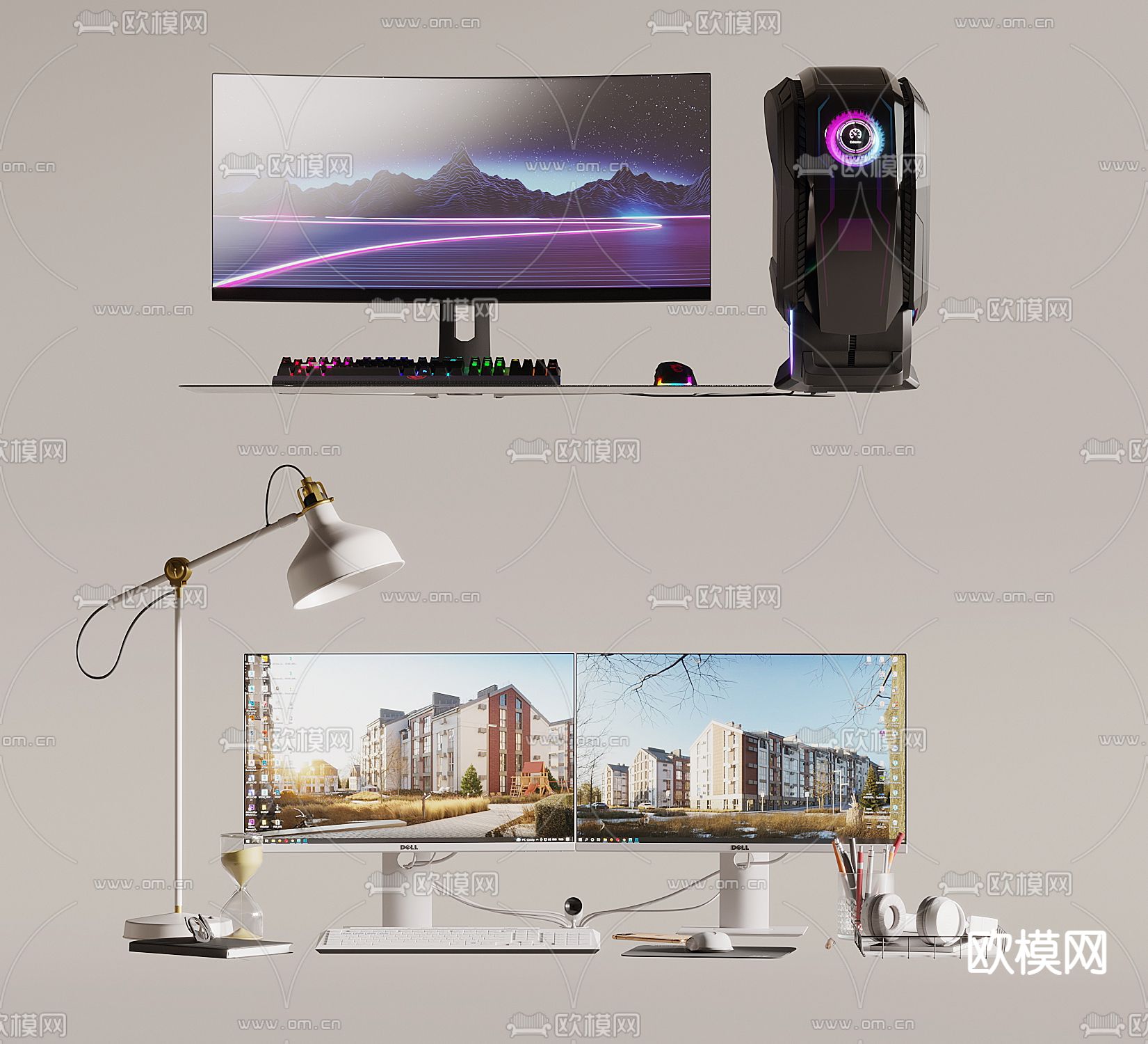 电脑显示屏su模型下载（渲染图1）