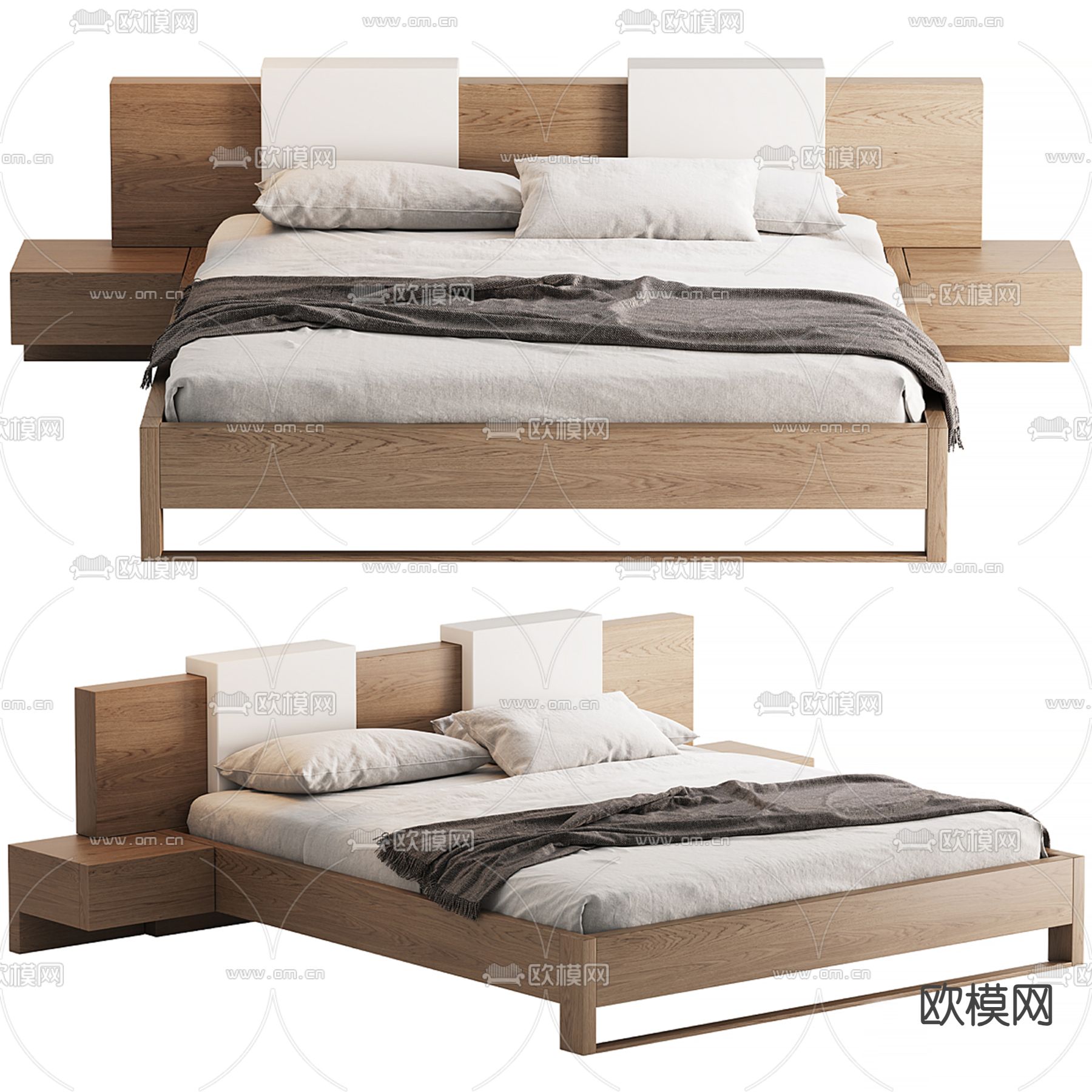 Modloft 梦露床 双人床3d模型下载