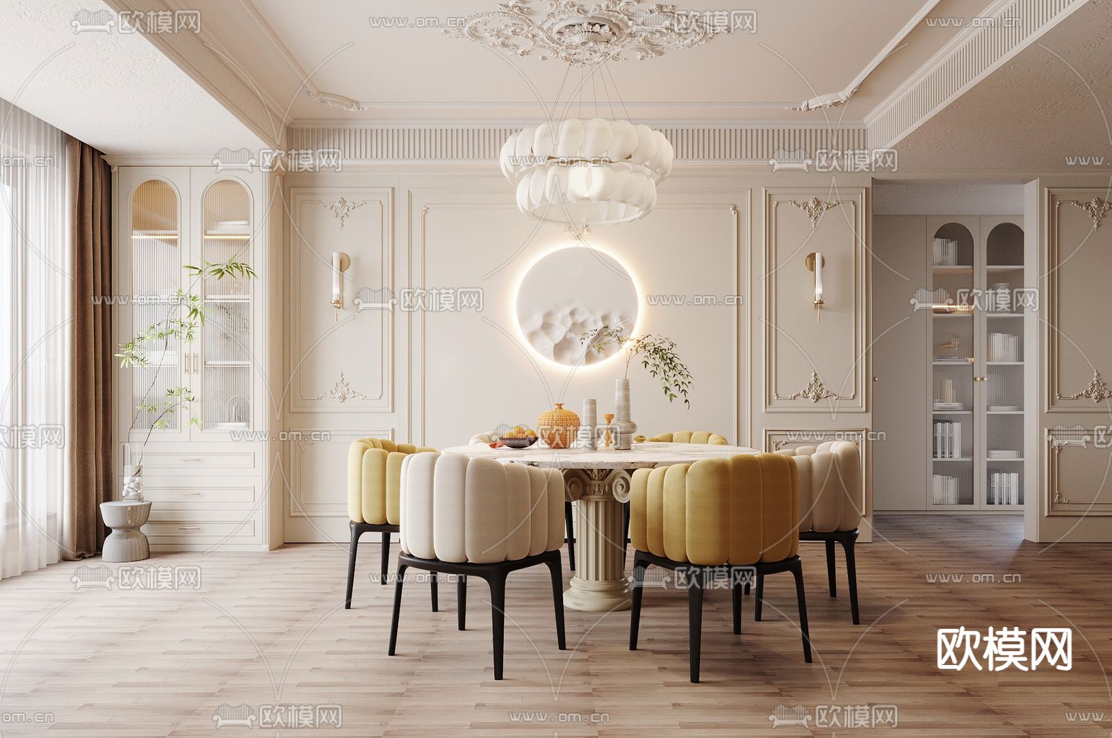 法式餐厅su模型下载