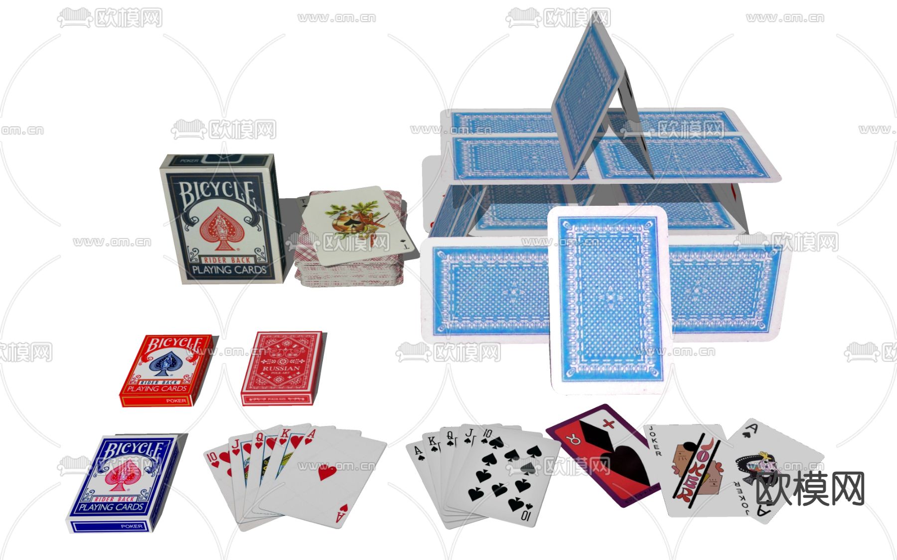扑克牌su模型下载（渲染图1）