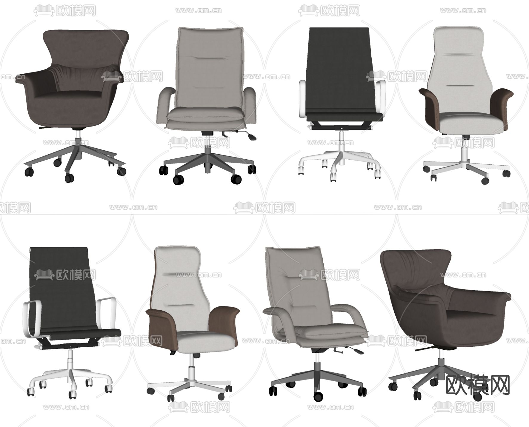 现代办公椅su模型下载（渲染图2）