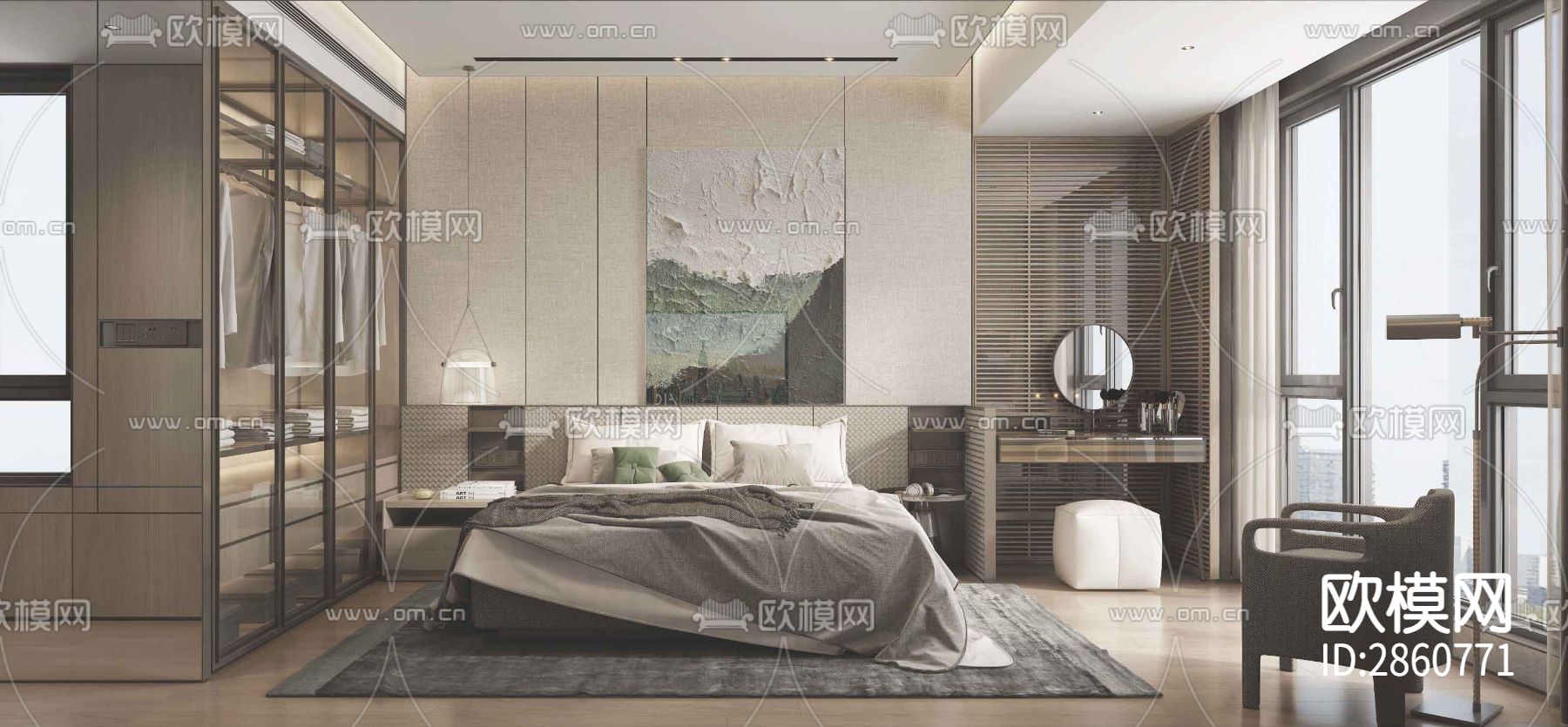 四层叠墅cad施工图下载（渲染图6）