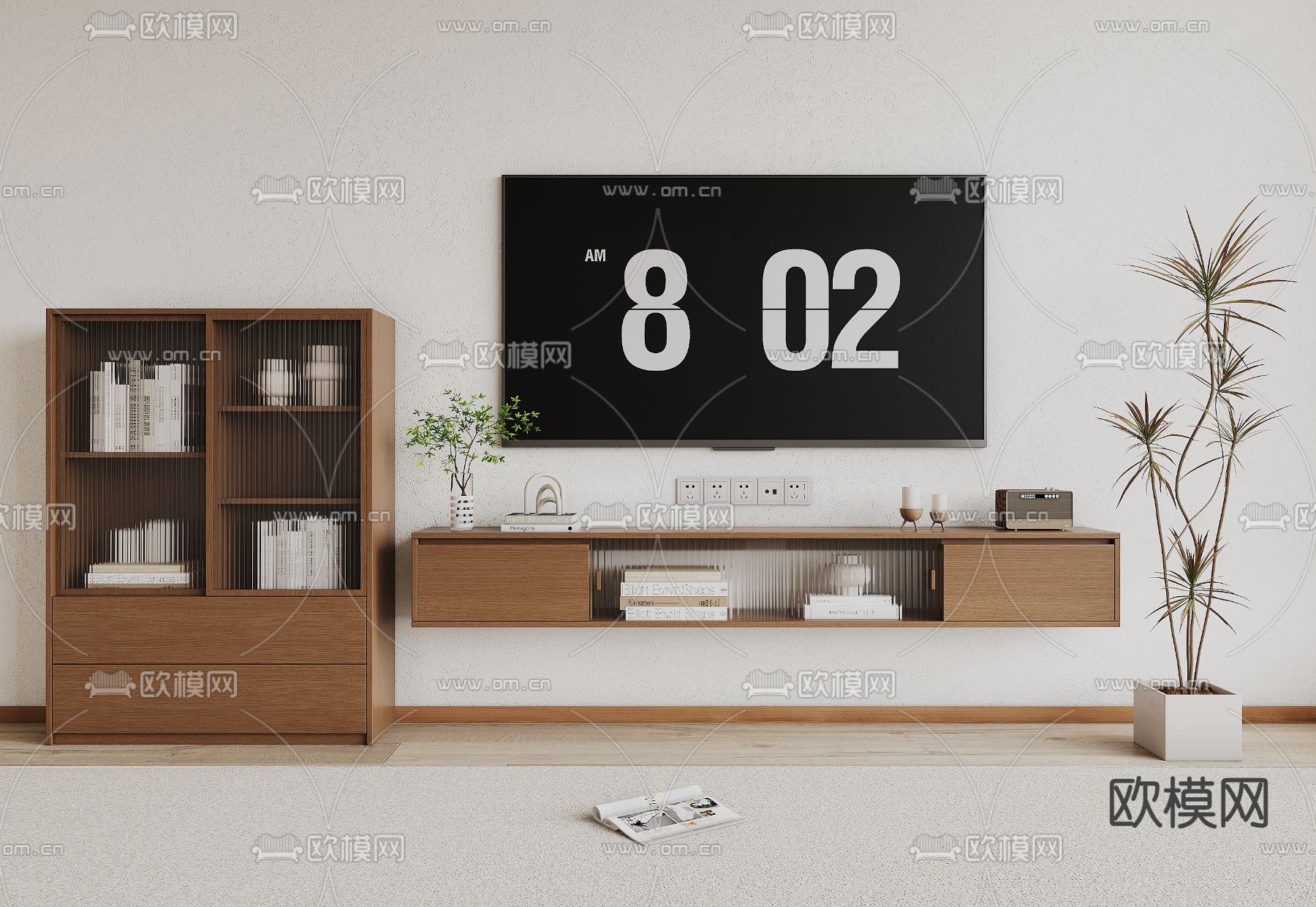 悬空电视柜3d模型下载