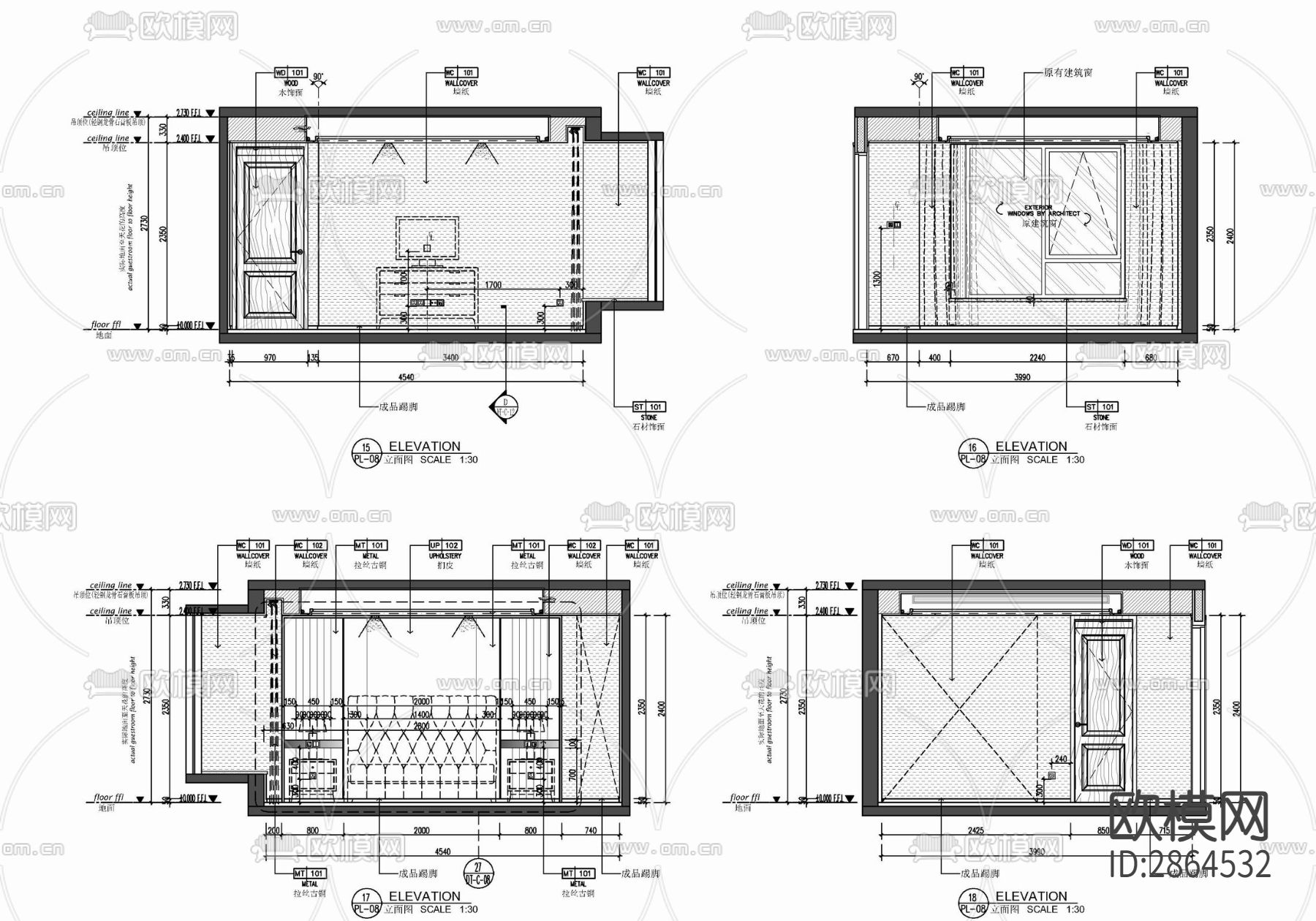 家装平层cad施工图下载（渲染图8）