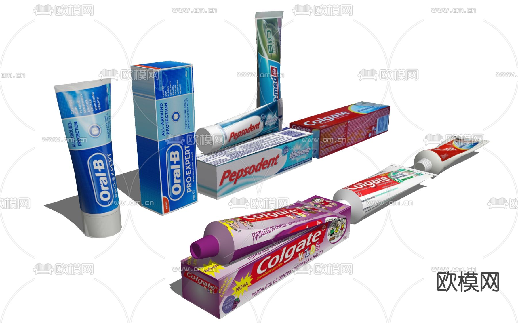 洗漱牙膏su模型下载（渲染图2）