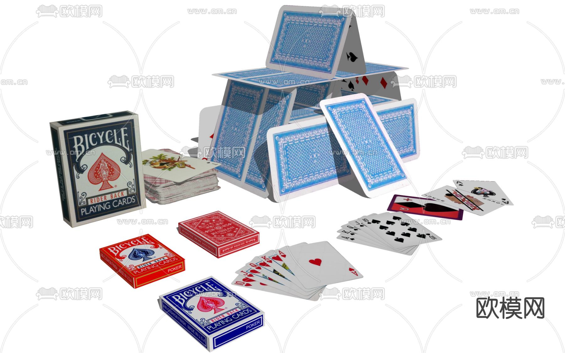 扑克牌su模型下载（渲染图2）