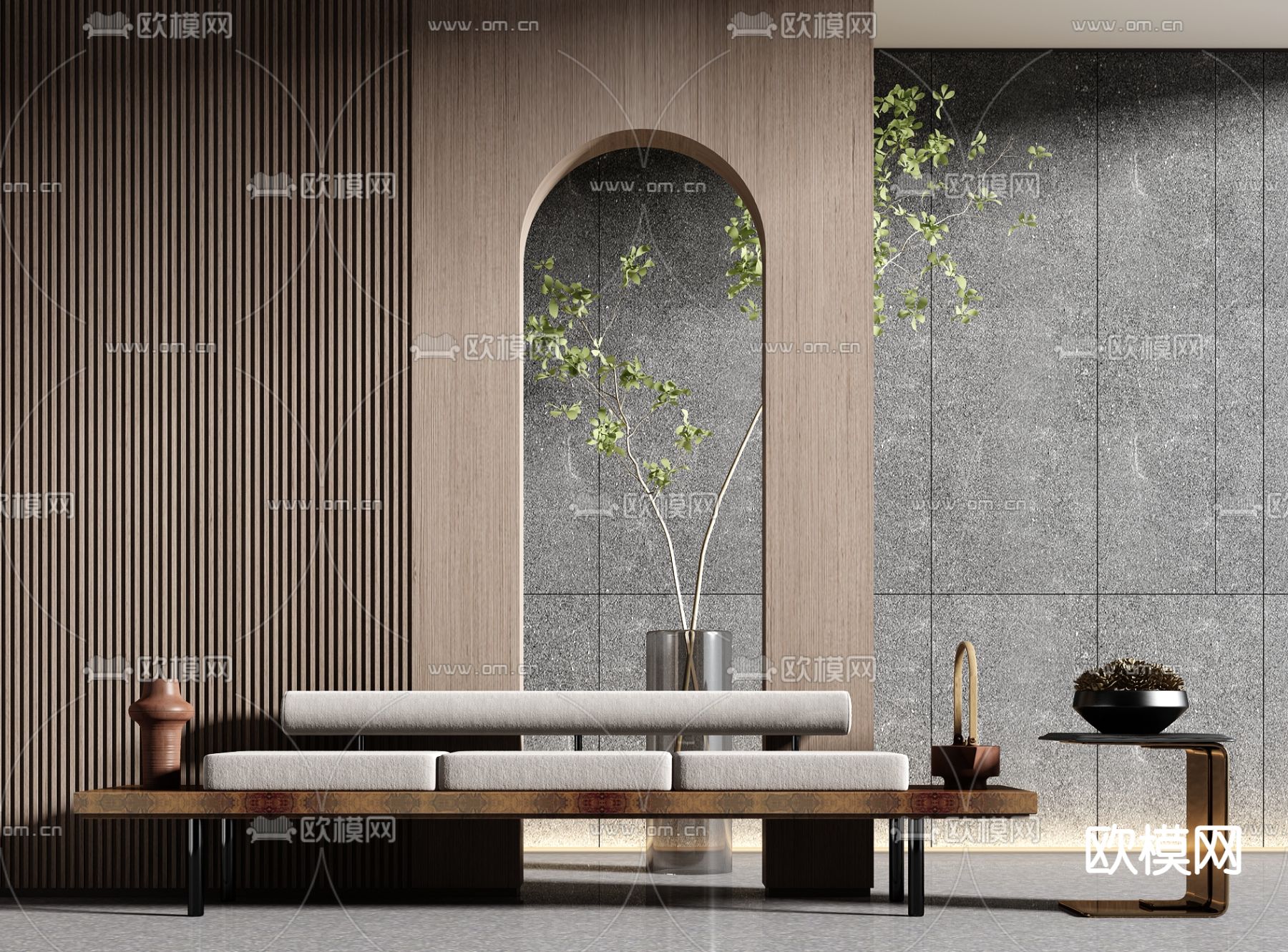 新中式凳子 长凳 条凳3d模型下载