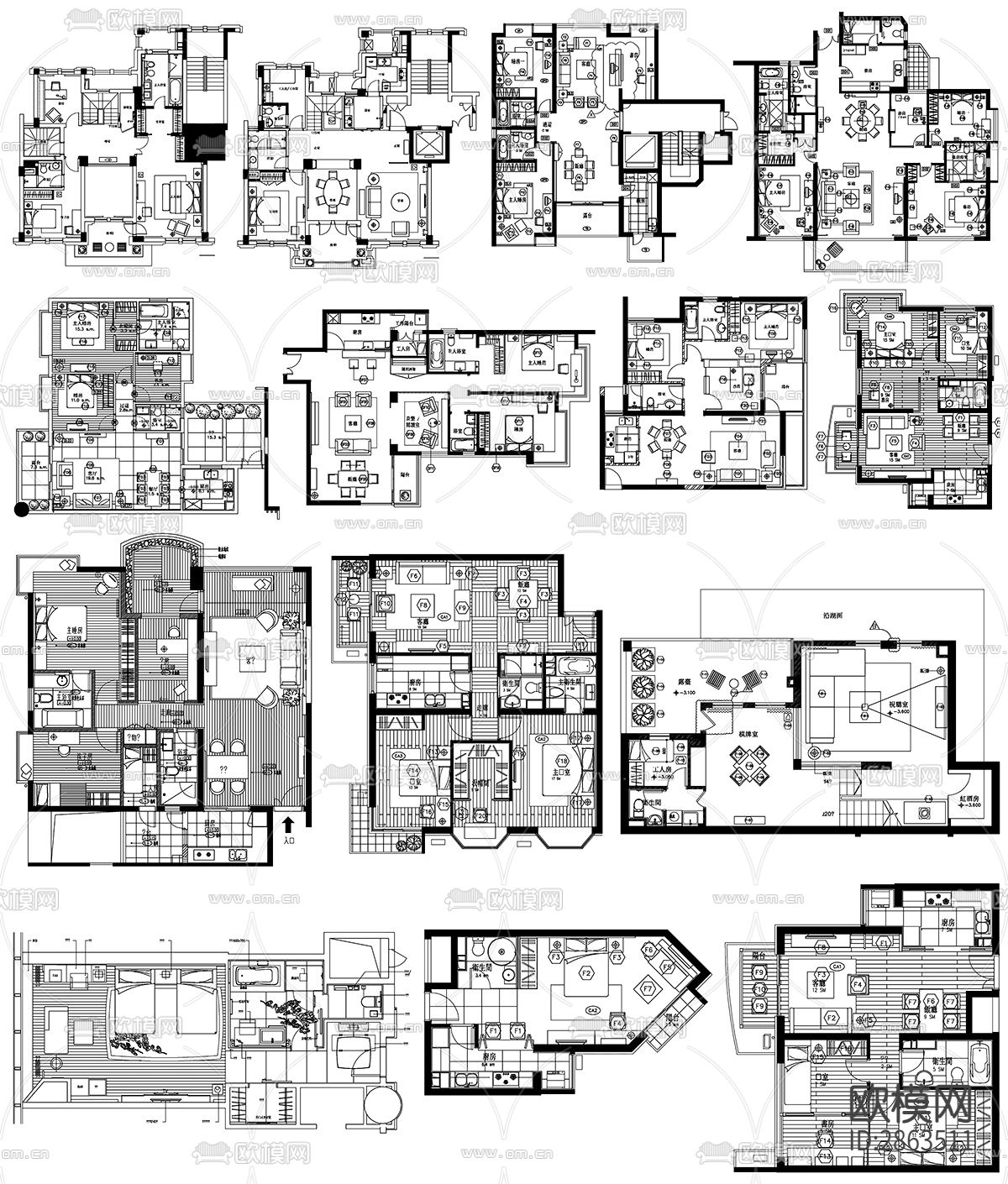 别墅cad施工图下载（渲染图7）