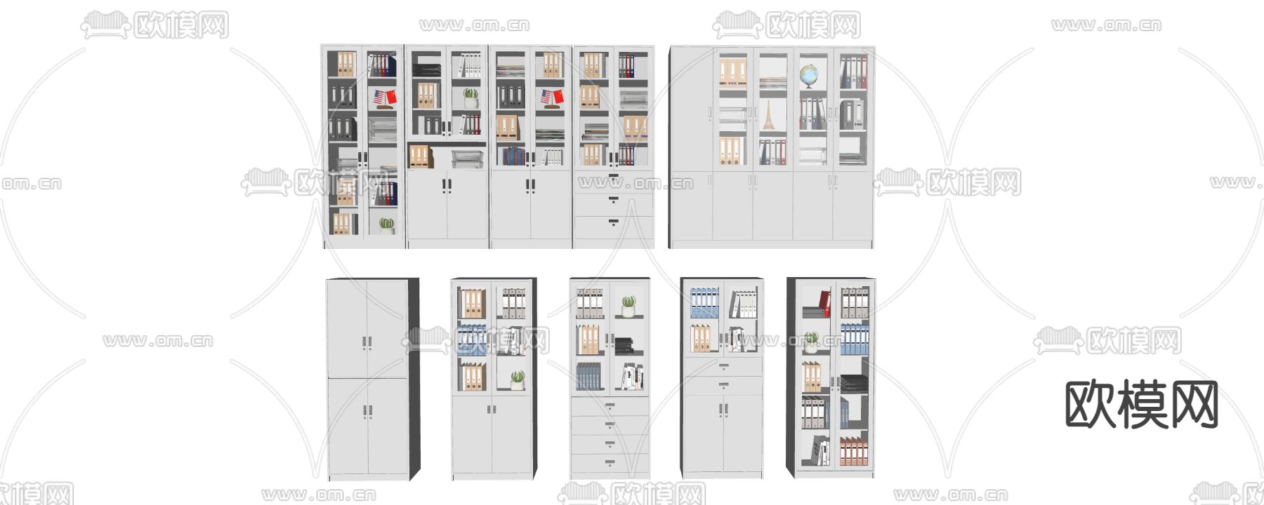 办公储存柜su模型下载（渲染图2）