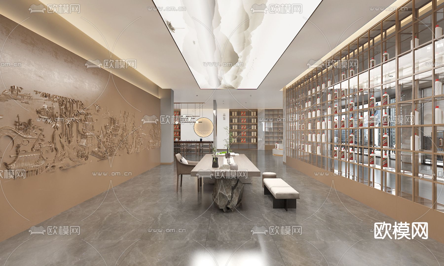 现代茅台酒庄su模型下载（渲染图1）