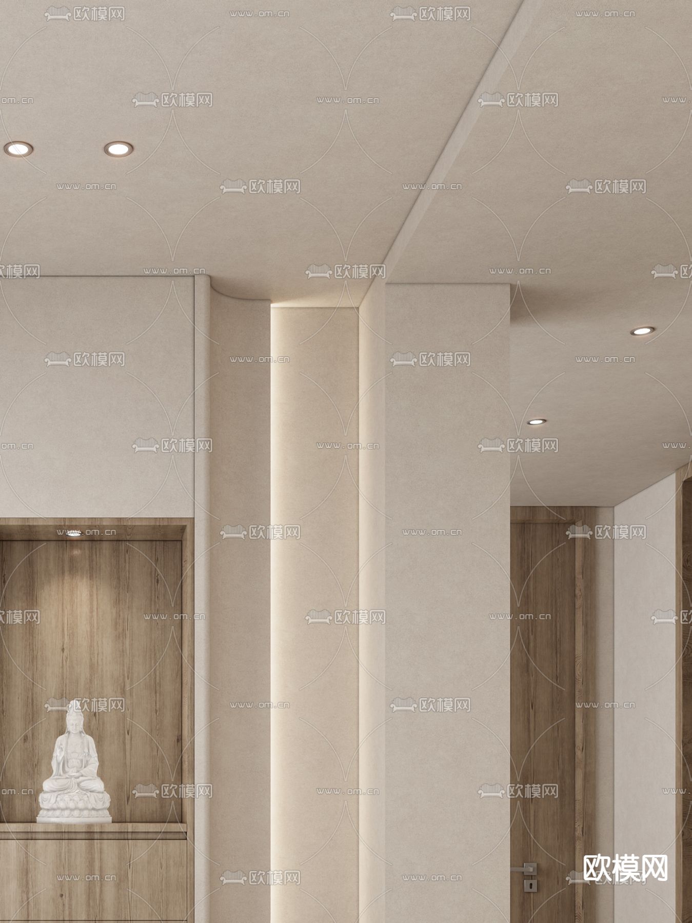 侘寂门厅 玄关过道3d模型下载（渲染图3）