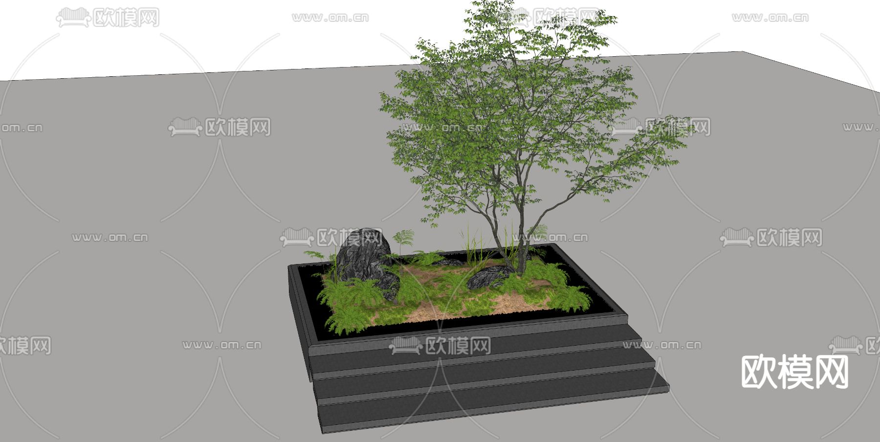 花坛 树池su模型下载（渲染图2）