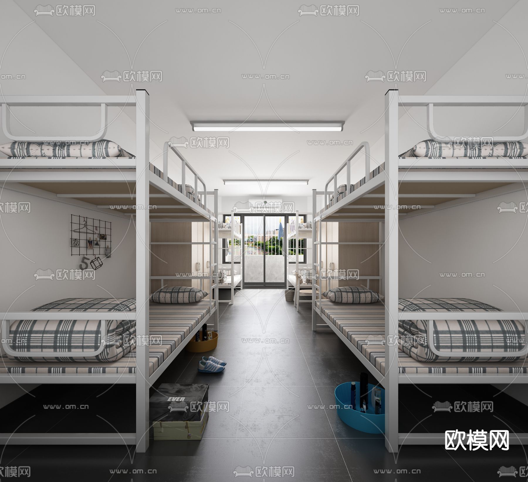 员工宿舍 学生宿舍su模型下载（渲染图1）