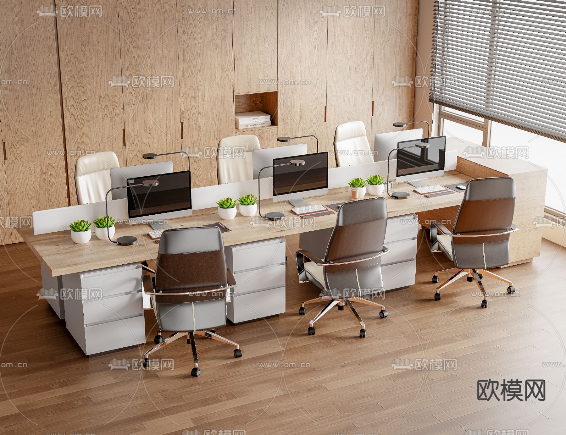 办公桌椅 岗位 工位 卡位3d模型下载